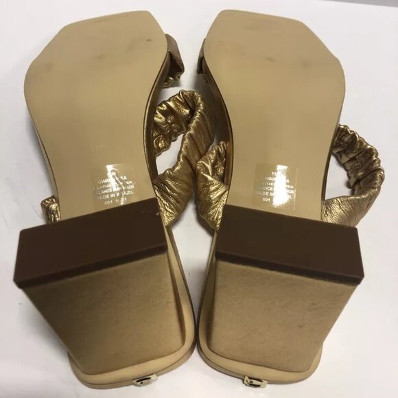 Guess Women’s Aindrea, Gold Block Heel Sandals, Size 11M - Picture 5 of 6